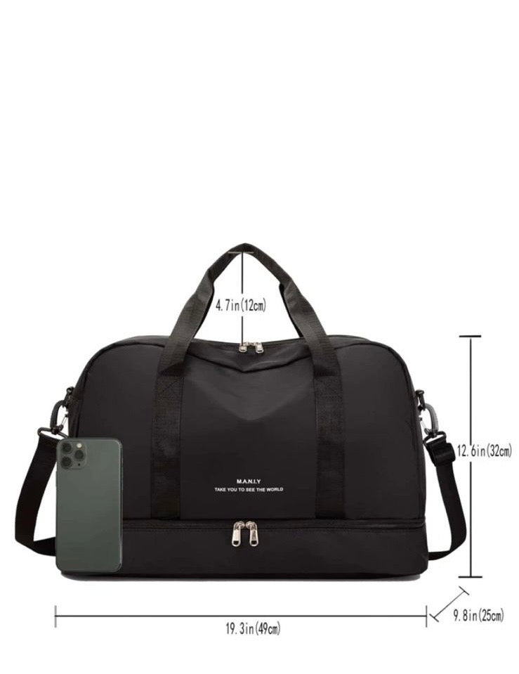 Duffel-Bag-with-Shoe-Compartment-black-size