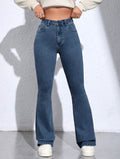 Dusty-Blue-Flared-High-Stretch-Denim-Jeans-front