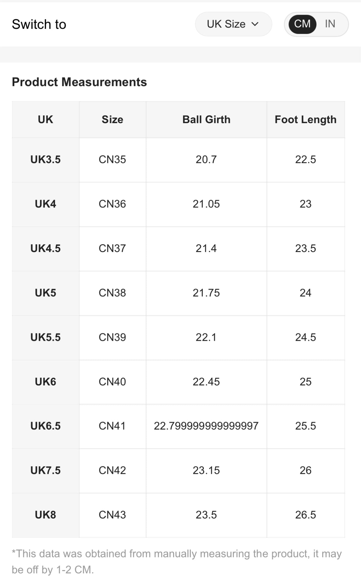 Essential-White-Everyday-Sneakers-sizing-chart