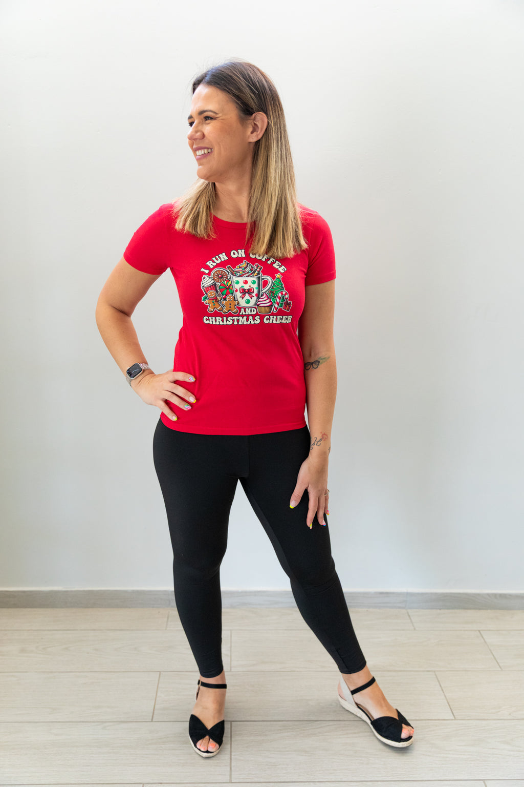 I-Run-on-Coffee-and-Christmas-Cheer-Tshirt-front