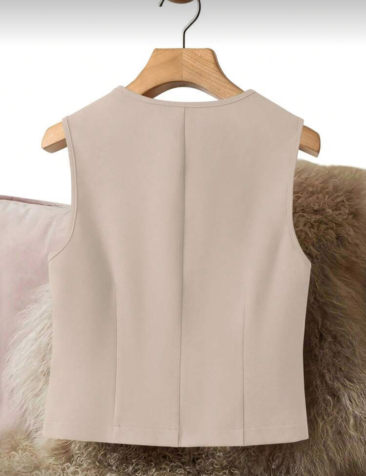 thesqueen.com-Khaki-classic-cut-waistcoat-vest-back