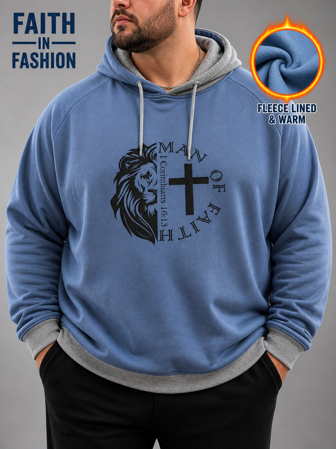 Man-of-Faith-Thermal-Blue-Grey-Hoodie-front