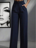 Navy-Blue-High-Waisted-Lose-Fitted-pants-front