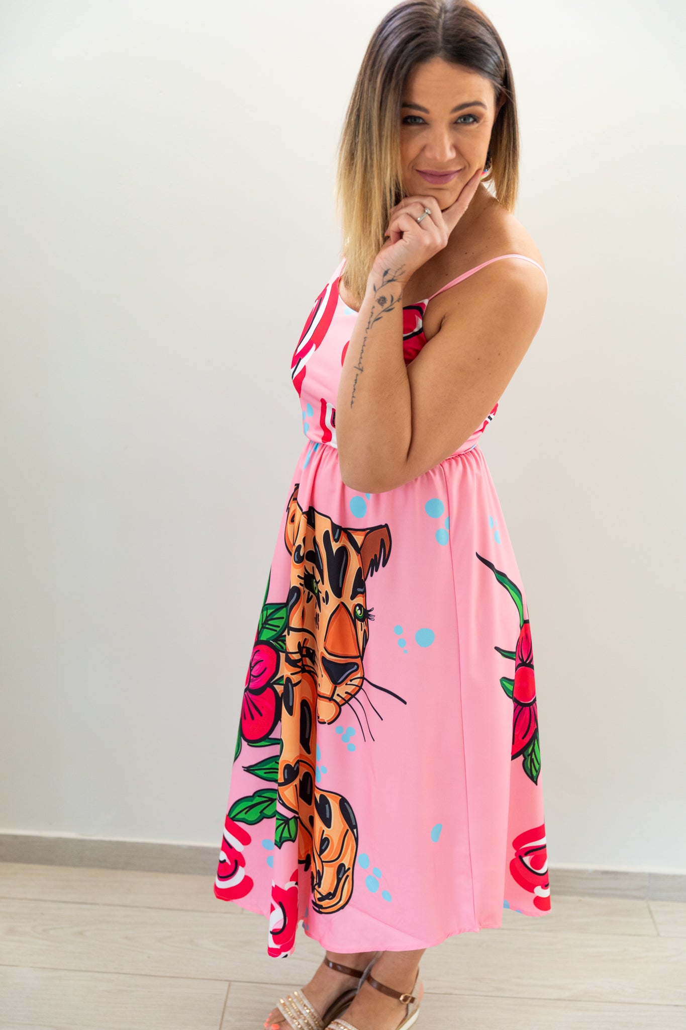 Pink-Fierce-Floral-Leopard-Maxi-Dress-side