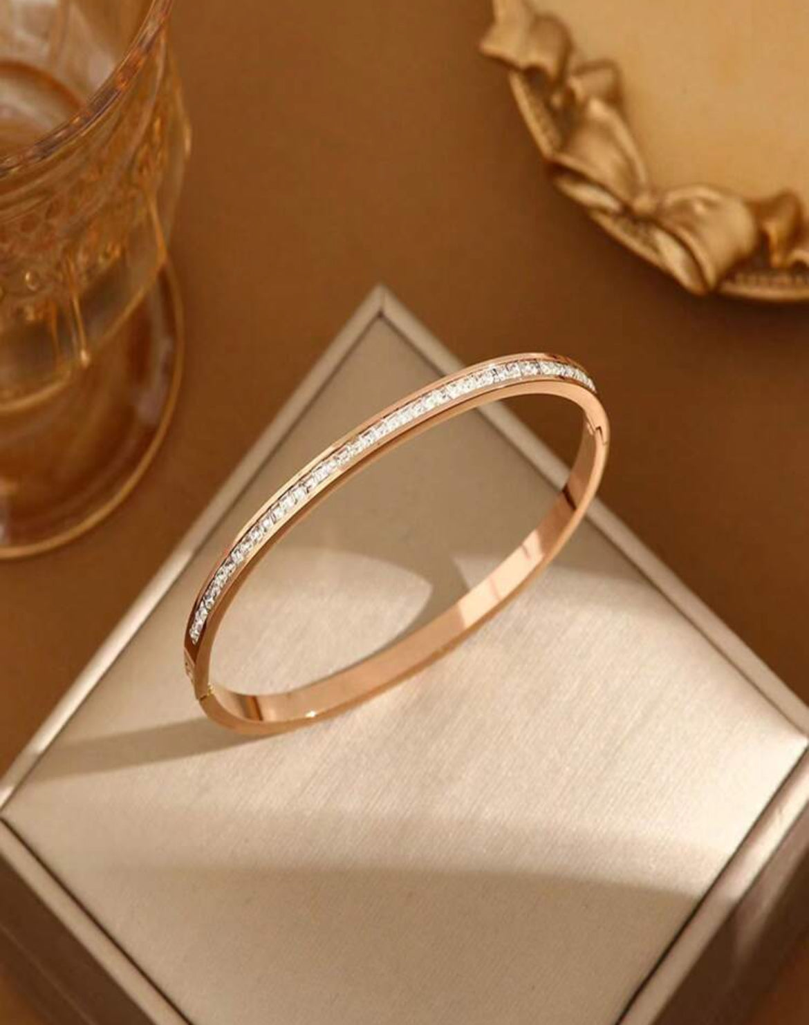 Rose-Gold-Stainles-Steel-Couple-Bracelet-With-Single-Cubic-Zirconia-lifestyle
