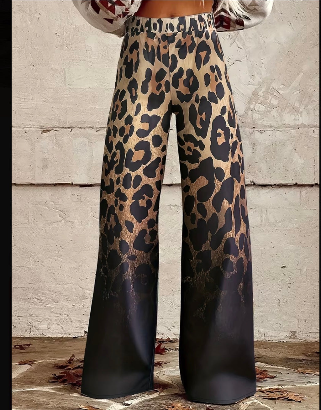 colour-Gradient Leopard-Wide-Leg-Pants-front