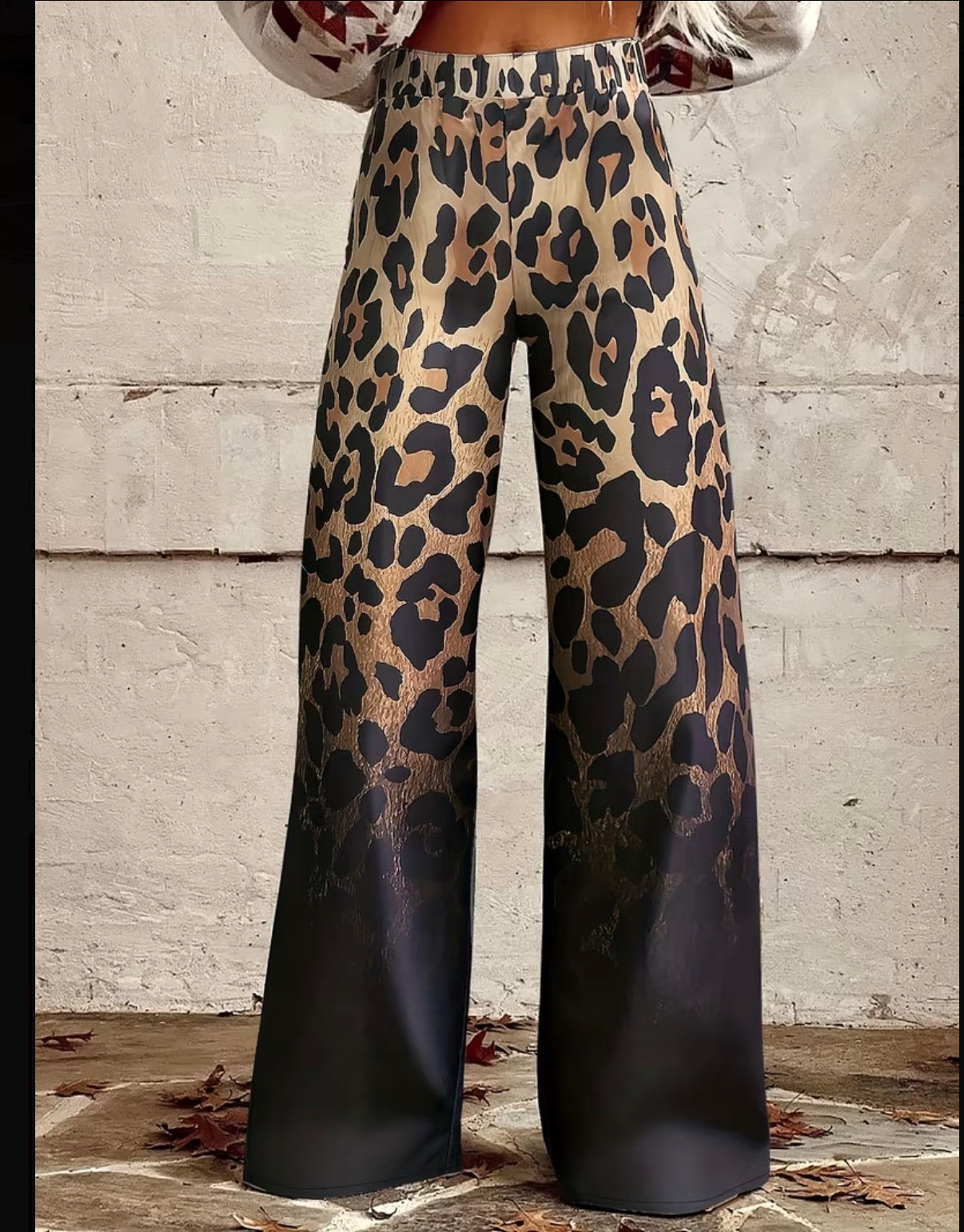 colour-Gradient Leopard-Wide-Leg-Pants-front