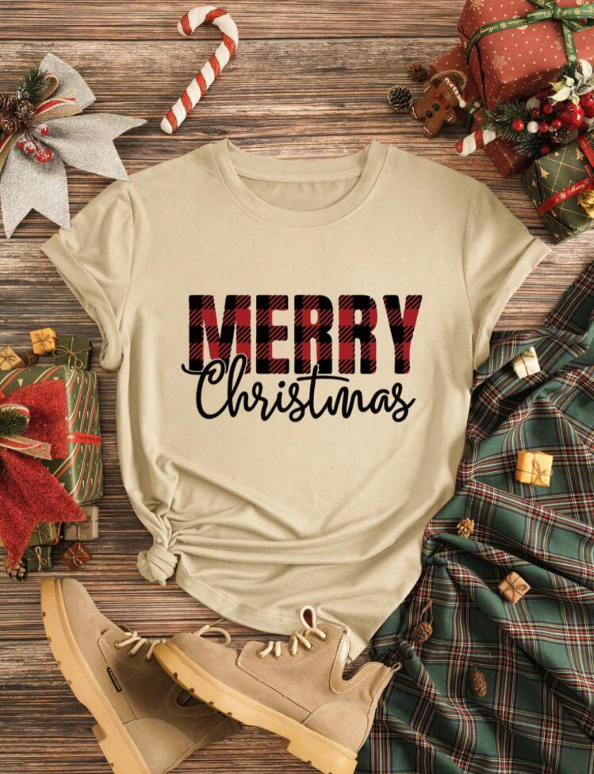 Beige Christmas Tee